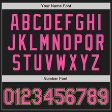 Load image into Gallery viewer, Custom Black Pink-Aurora Green Authentic Baseball Jersey
