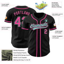 Load image into Gallery viewer, Custom Black Pink-Ice Blue Authentic Baseball Jersey