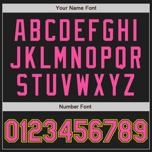 Load image into Gallery viewer, Custom Black Pink-Light Yellow Authentic Baseball Jersey