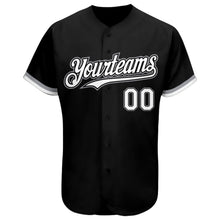 Load image into Gallery viewer, Custom Black White-Gray Authentic Baseball Jersey