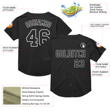 Load image into Gallery viewer, Custom Black White Mesh Authentic Throwback Baseball Jersey