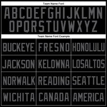 Load image into Gallery viewer, Custom Black Steel Gray Mesh Authentic Throwback Baseball Jersey