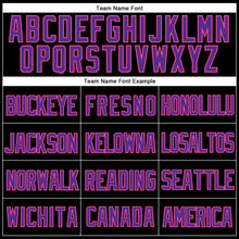 Load image into Gallery viewer, Custom Black Purple-Pink Mesh Authentic Throwback Baseball Jersey