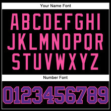 Load image into Gallery viewer, Custom Black Purple-Pink Mesh Authentic Throwback Baseball Jersey