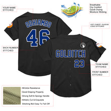 Load image into Gallery viewer, Custom Black Royal-White Mesh Authentic Throwback Baseball Jersey