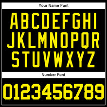 Load image into Gallery viewer, Custom Black Light Yellow Mesh Authentic Throwback Baseball Jersey