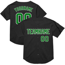 Load image into Gallery viewer, Custom Black Grass Green-White Mesh Authentic Throwback Baseball Jersey