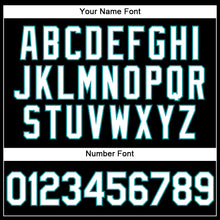 Load image into Gallery viewer, Custom Stitched Black White-Teal Sports Pullover Sweatshirt Hoodie