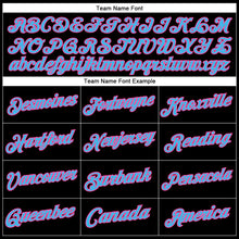 Load image into Gallery viewer, Custom Stitched Black Sky Blue-Pink Sports Pullover Sweatshirt Hoodie