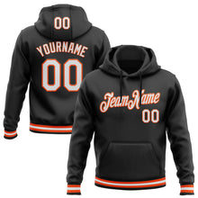 Load image into Gallery viewer, Custom Stitched Black White-Orange Sports Pullover Sweatshirt Hoodie
