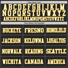 Load image into Gallery viewer, Custom Black White-Gold Mesh Authentic Throwback Football Jersey