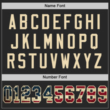 Load image into Gallery viewer, Custom Black Vintage USA Flag-Cream Mesh Authentic Throwback Football Jersey