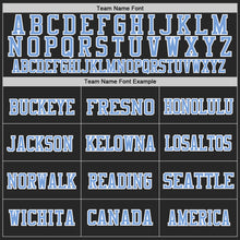 Load image into Gallery viewer, Custom Black Light Blue-White Mesh Authentic Throwback Football Jersey