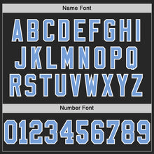 Load image into Gallery viewer, Custom Black Light Blue-White Mesh Authentic Throwback Football Jersey