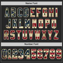 Load image into Gallery viewer, Custom Black Vintage USA Flag Cream-Red Mesh Authentic Throwback Football Jersey