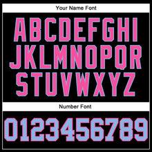 Load image into Gallery viewer, Custom Black Light Blue-Pink Authentic Football Jersey