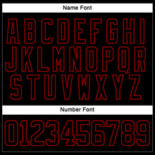 Load image into Gallery viewer, Custom Black Red Hockey Lace Neck Jersey