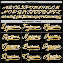 Load image into Gallery viewer, Custom Black Old Gold-White Hockey Lace Neck Jersey