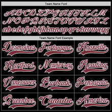 Load image into Gallery viewer, Custom Black Burgundy-White Hockey Lace Neck Jersey