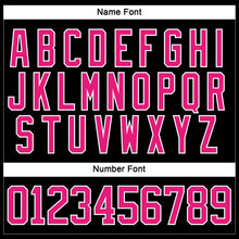 Load image into Gallery viewer, Custom Black Hot Pink-White Hockey Lace Neck Jersey