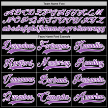 Load image into Gallery viewer, Custom Black Medium Purple-White Hockey Lace Neck Jersey