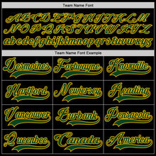 Load image into Gallery viewer, Custom Black Green-Gold Hockey Lace Neck Jersey