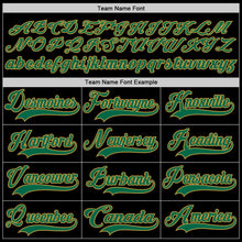 Load image into Gallery viewer, Custom Black Kelly Green-Old Gold Hockey Lace Neck Jersey