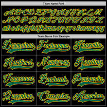 Load image into Gallery viewer, Custom Black Kelly Green-Gold Hockey Lace Neck Jersey