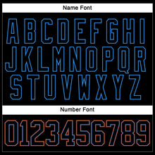 Load image into Gallery viewer, Custom Black Powder Blue-Orange Hockey Lace Neck Jersey