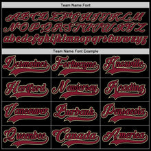 Load image into Gallery viewer, Custom Black Crimson-Cream Hockey Lace Neck Jersey