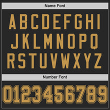 Load image into Gallery viewer, Custom Black Old Gold Mesh Authentic Throwback Football Jersey