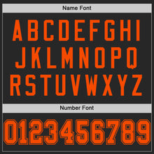 Load image into Gallery viewer, Custom Black Orange Mesh Authentic Throwback Football Jersey