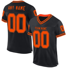 Load image into Gallery viewer, Custom Black Orange Mesh Authentic Throwback Football Jersey