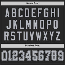 Load image into Gallery viewer, Custom Black Gray Mesh Authentic Throwback Football Jersey