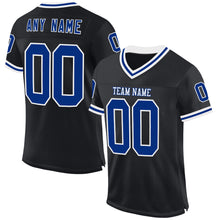 Load image into Gallery viewer, Custom Black Royal-White Mesh Authentic Throwback Football Jersey