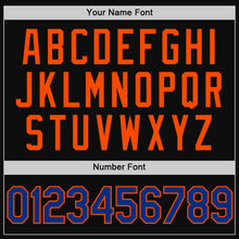 Load image into Gallery viewer, Custom Black Royal-Orange Authentic Throwback Baseball Jersey