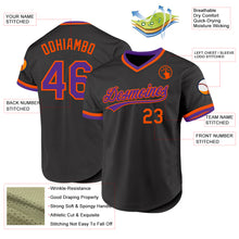 Load image into Gallery viewer, Custom Black Purple-Orange Authentic Throwback Baseball Jersey