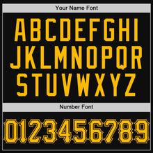 Load image into Gallery viewer, Custom Black Gold Authentic Throwback Baseball Jersey