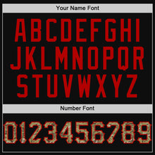 Load image into Gallery viewer, Custom Black Camo-Red Authentic Throwback Baseball Jersey