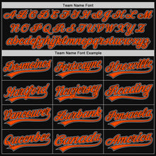 Load image into Gallery viewer, Custom Black Orange-Gray Authentic Throwback Baseball Jersey