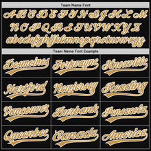 Load image into Gallery viewer, Custom Black Old Gold-White Authentic Throwback Baseball Jersey