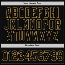 Load image into Gallery viewer, Custom Black Old Gold Authentic Throwback Baseball Jersey