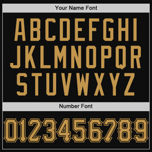 Load image into Gallery viewer, Custom Black Old Gold Authentic Throwback Baseball Jersey