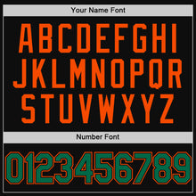 Load image into Gallery viewer, Custom Black Kelly Green-Orange Authentic Throwback Baseball Jersey