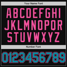 Load image into Gallery viewer, Custom Black Teal-Pink Authentic Throwback Baseball Jersey