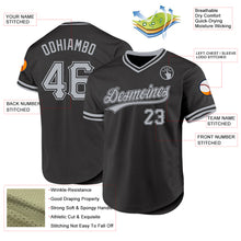 Load image into Gallery viewer, Custom Black Gray Authentic Throwback Baseball Jersey