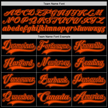 Load image into Gallery viewer, Custom Black Orange Hockey Jersey