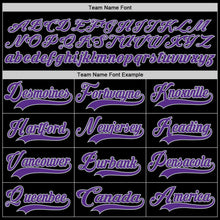 Load image into Gallery viewer, Custom Black Purple-Gray Hockey Jersey