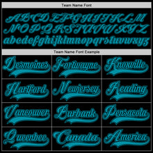 Load image into Gallery viewer, Custom Black Teal Hockey Jersey