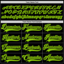 Load image into Gallery viewer, Custom Black Neon Green Hockey Jersey